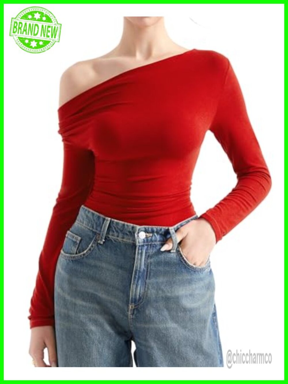 Women Long Sleeve Off Shoulder Cowl Neck Top Modal Stretch Going Out Shirt